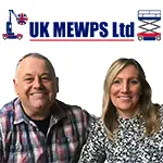 UK MEWPS Ltd - Footer Logo - Showing Andy Laking and Julie Laking UK MEWPS Ltd Business Owners