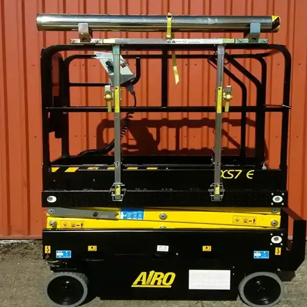 Airo Scissor Lift for Hire fitted with Pipe Rack MHA for MEWPS