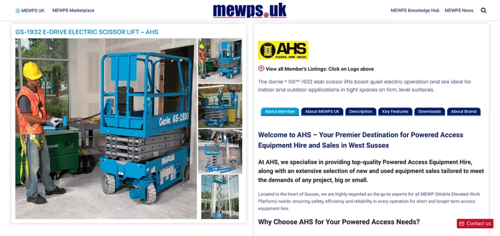 MEWPS Marketplace - Buy MEWPS, Sell MEWPS, Hire MEWPS in the UK