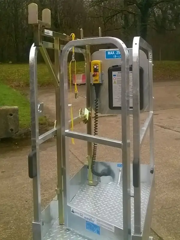 Scissor Lift for hire with safe working attachment