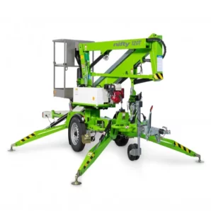 Niftylift-Nifty-120T-12.2m-Trailer-Mounted-Boom-Lift-not-at-hieght-on-white-background