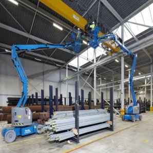 Z-3422-N-Articulated-Boom-Lift-Pair-in-use-together